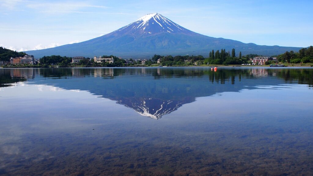 富士山河口湖 逆富士